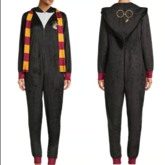 Harry Potter Novelty Hooded Union Suit Onesie Sleep Pajamas - NEW - Picture 2 of 3
